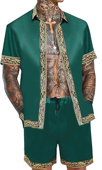 Conjunto Hawaiano Hombre: Camisa y Shorts Holgados de Manga Corta - Image 12
