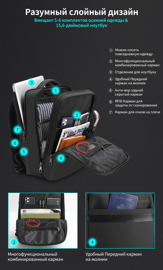 Mochila de Viaje Multifuncional con Compartimento Húmedo y Seco - Image 9