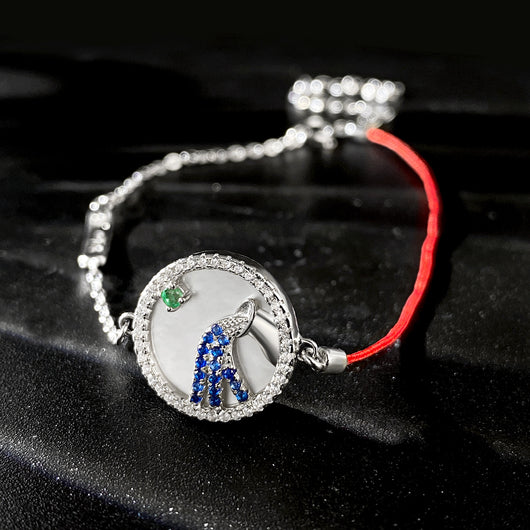 Pulsera Plata S925 Constelación Acuario Esmeralda Minimalista - Image 2