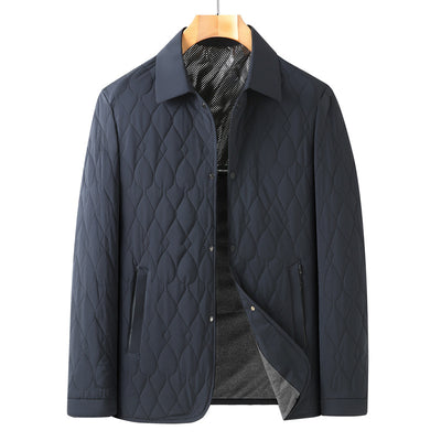 Chaqueta Acolchada de Negocios con Diseño Geométrico para Hombre - Image 8