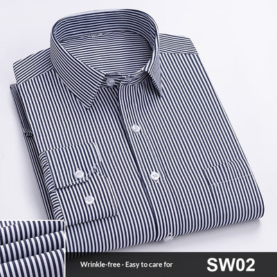 Camisa de Trabajo Manga Larga a Rayas Azules para Hombre - Image 7