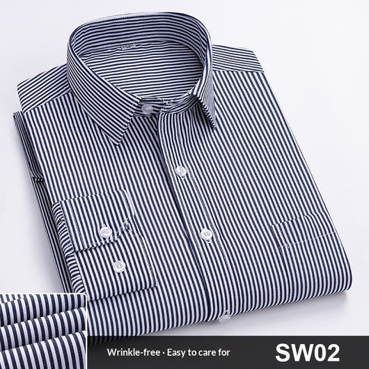 Camisa de Trabajo Manga Larga a Rayas Azules para Hombre - Image 7