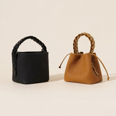 Bolso Bandolera de Cuero Vegetal - Estilo Bucket Vintage - Image 5