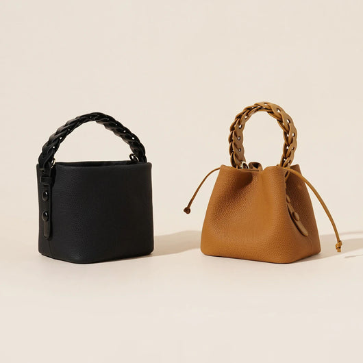 Bolso Bandolera de Cuero Vegetal - Estilo Bucket Vintage - Image 5