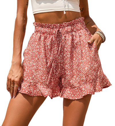 Shorts Casuales de Chifón Estampado con Bolsillos para Mujer - Image 13