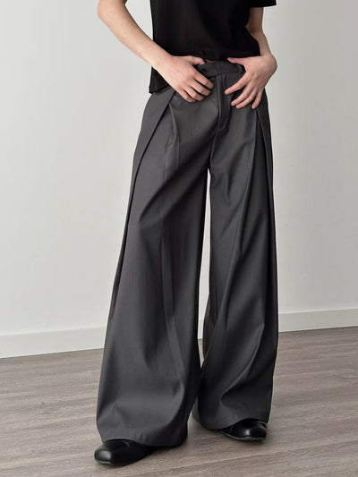 Pantalones Holgados Drapeados Hasta el Piso para Hombre - Image 18