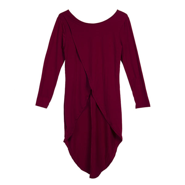 Blusa Larga Asimétrica de Corte Irregular Talla Grande