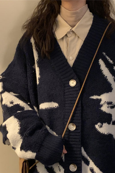 Cardigan Vintage Americano Oversized para Invierno - Image 11