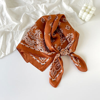 Pañuelo de Seda Estampado Paisley Negro - Cinturón Decorativo y Banda para Cabello - Image 4