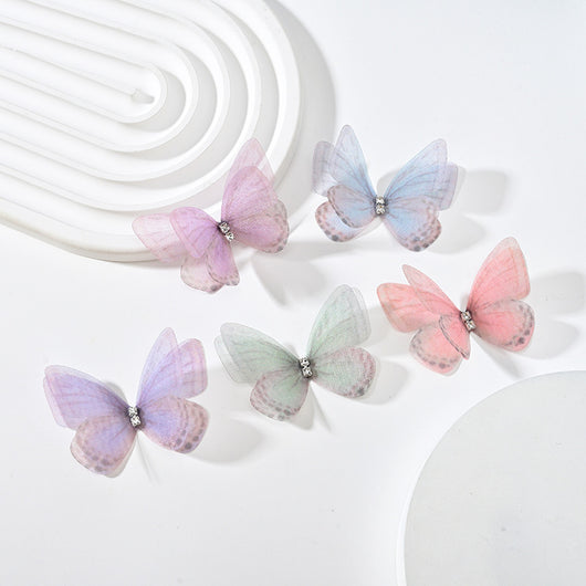 Diadema Tocado Mariposa con Malla Floral Doble Capa Diamante - Image 25