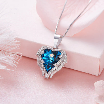 Collar Alas de Ángel con Cristal Corazón Oceánico - Image 7