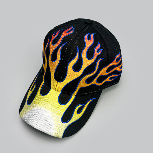 Gorra de Béisbol Hip-hop con Diseño de Llamas Personalizadas - Image 4
