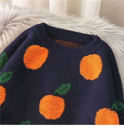 Suéter Suelto para Mujer con Estampado de Frutas Jacquard - Image 8
