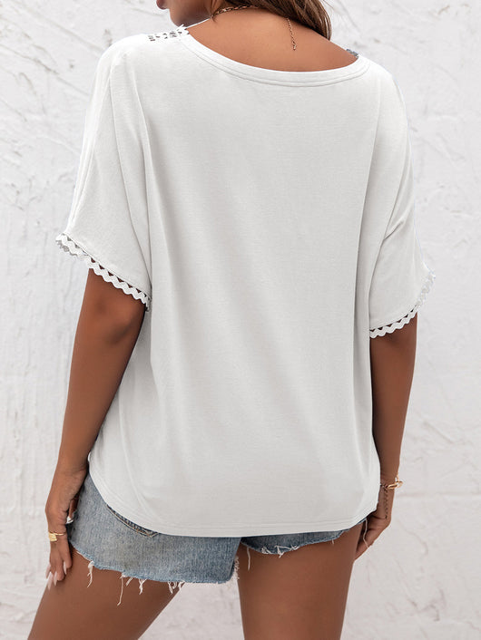 Suéter Suelto de Verano con Cuello V y Detalles Calados - Image 19