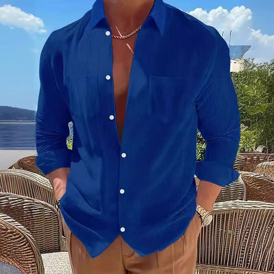 Camisa Manga Larga a Rayas Verticales Casual - Image 2
