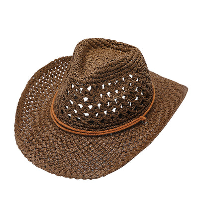Sombrero Vaquero Plegable de Rafia Hueca Unisex - Image 7