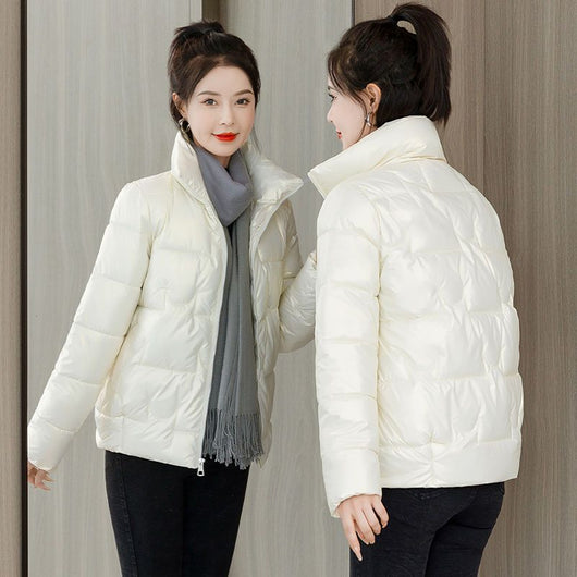 Chaqueta Acolchada para Mujer con Cuello Alto y Relleno de Plumón - Image 4