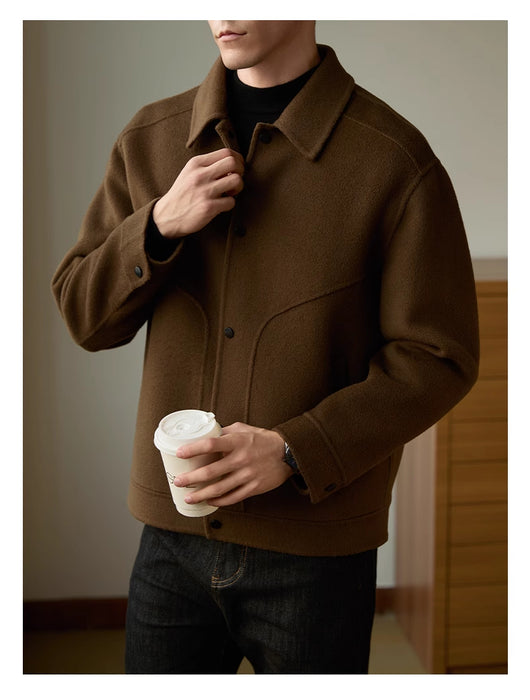 Abrigo de Lana Reversible para Hombre - Cuello Polo Elegante Otoño Invierno - Image 8