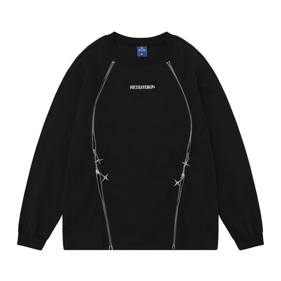 Men's Modern Design Long Sleeve Combed Cotton T-Shirt