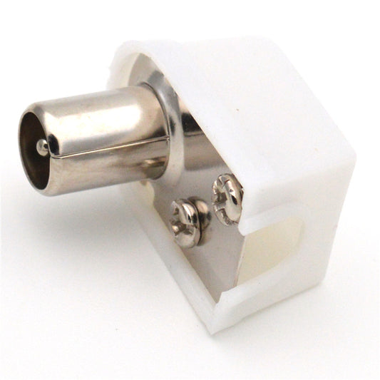 Pack 10 Adaptadores PAL Macho a Conector PAL 90° - Convertidor CATV Blanco