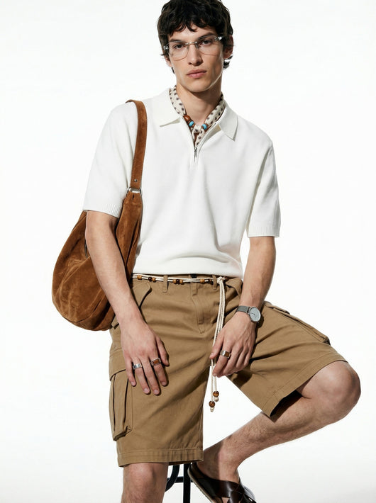 Polo Tejido Texturizado de Manga Corta para Hombre - Image 11