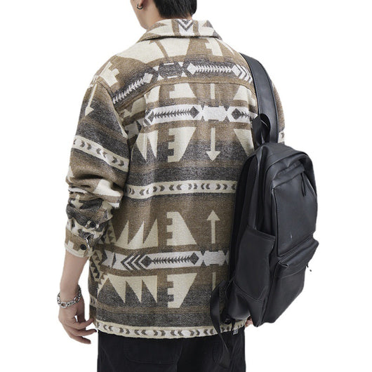 Chamarra de Lana Gruesa para Hombre a Cuadros, Abrigo Térmico Casual de Invierno - Image 5