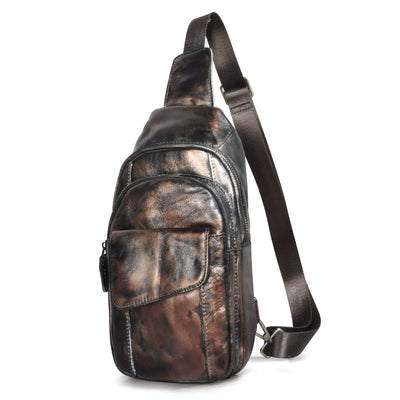 Bolsa Cruzada para Pecho de Cuero Crazy Horse Vintage - Estilo Retro para Hombre - Image 8