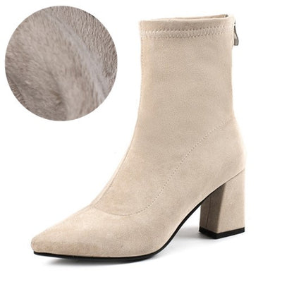Botas Martin de Tacón Alto para Mujer - Caña Media Puntiaguda con Tacón Grueso - Image 6