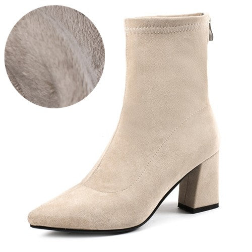 Botas Martin de Tacón Alto para Mujer - Caña Media Puntiaguda con Tacón Grueso - Image 6