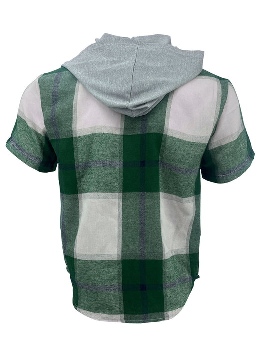 Camisa Casual Ejecutiva de Cuadros con Capucha - Manga Corta para Hombre - Image 16
