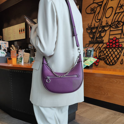 Bolso de Hombro para Mujer en Cuero Genuino con Cadena Dorada - Image 4