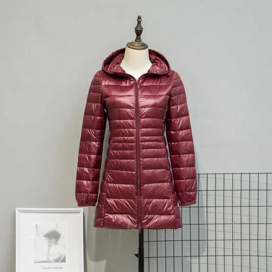 Chaqueta Acolchada Ligera Otoño Invierno Mujer Talla Grande Capucha Ajustada - Image 12