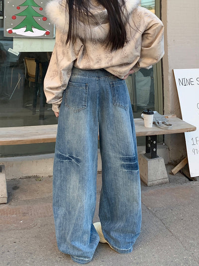 Jeans Machete Desgastados Lavados para Mujer Corte Holgado Tendencia - Image 17