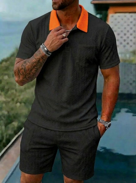 Conjunto de Playera y Shorts Deportivos Transpirables con Bloques de Color - Image 15