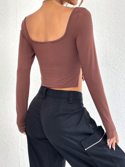 Blusa Larga Entallada con Escote en V y Abertura Lateral - Image 15