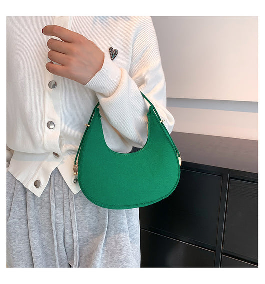 Bolso Retro de Fieltro con Detalle de Hendidura Axilar - Image 17