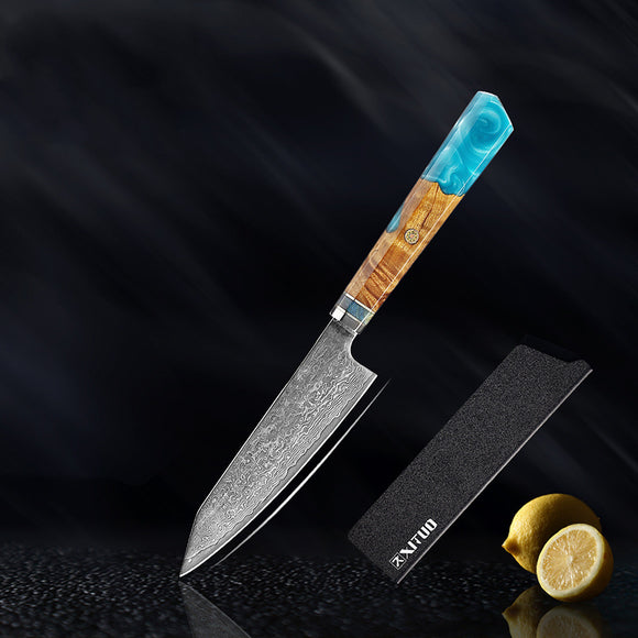 Juego de Cuchillos Damascus Acero Japonés - Chef Profesional y Santoku