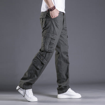 Pantalones Cargo Sueltos de Algodón con Múltiples Bolsillos - Camuflaje Hombre Talla Grande - Image 9