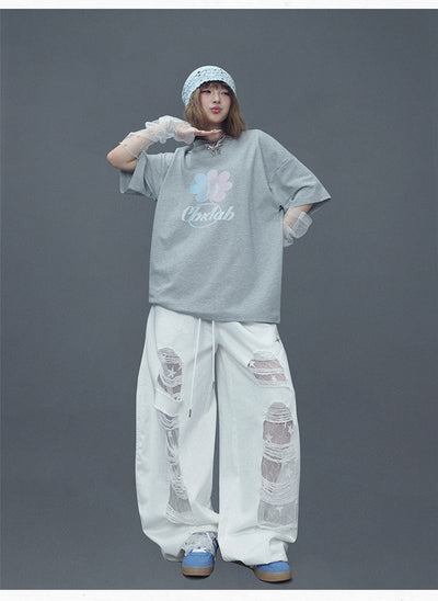 Pantalones Casuales Rotos con Parches Denim para Bailar - Image 19
