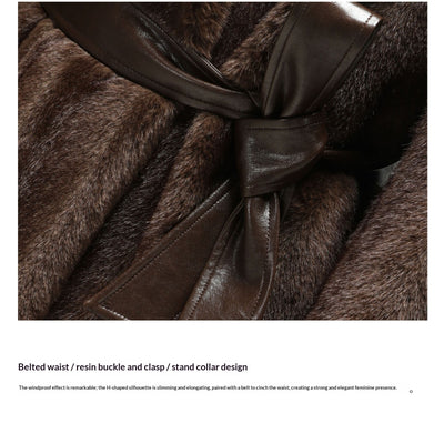 Abrigo Eco-fur con Cinturón de Silueta 3D y Textura Visón - Image 10