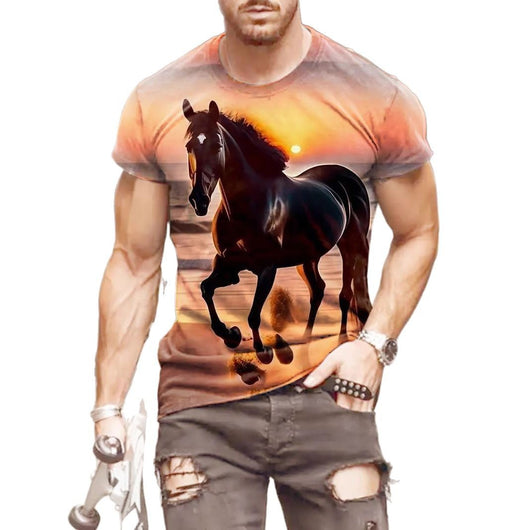 Camiseta Manga Corta con Impresión 3D para Hombre - Image 5