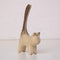 Adorno de Gatito de Cola Larga en Madera en Blanco para Pintar y Colorear