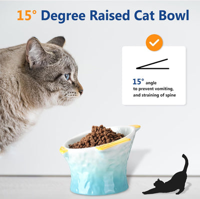 Comedero Elevado para Gatos en Cerámica con Diseño de Pez y Ángulo Inclinado - Image 11