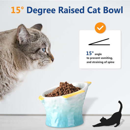 Comedero Elevado para Gatos en Cerámica con Diseño de Pez y Ángulo Inclinado - Image 11