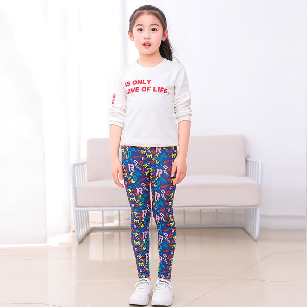 Leggings Infantiles de Cintura Media con Estampado Elástico