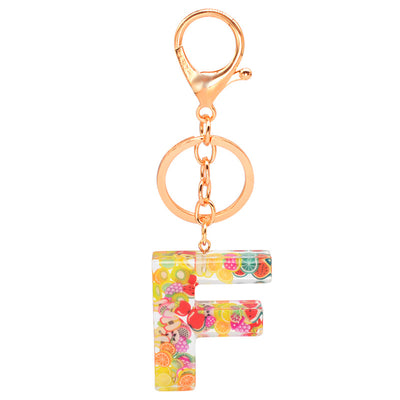 Llavero de Resina con Letras y Frutas - Diseño Europeo Moderno - Image 7