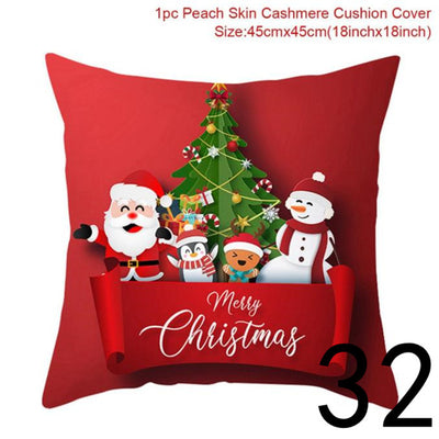 Funda de Almohada Navideña con Estampado Santa para Decoración del Hogar - Image 69