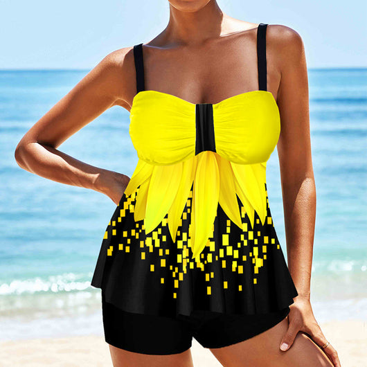 Traje de Baño Talla Grande con Paneles Contrastantes - Image 11