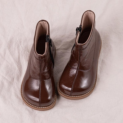 Botas Infantiles de Color Sólido - Estilo Retro para Niños - Image 6
