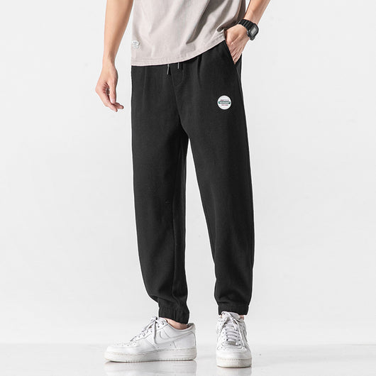Pantalones Deportivos Grises de Punto Holgados para Hombre - Image 10